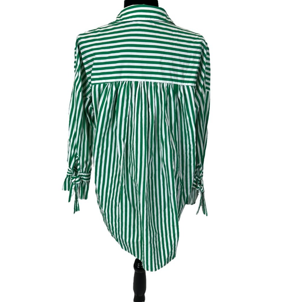 Zara Basic Collection Medium Oversized Green Whit… - image 2